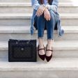 Ballerina con tacco bordeaux a punta